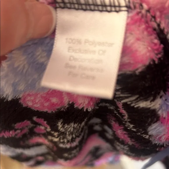 Vera Bradley💕Black, Hot Pink & Purple ALPINE FLORAL Hooded BATHROBE. Size S/M - Picture 12 of 15